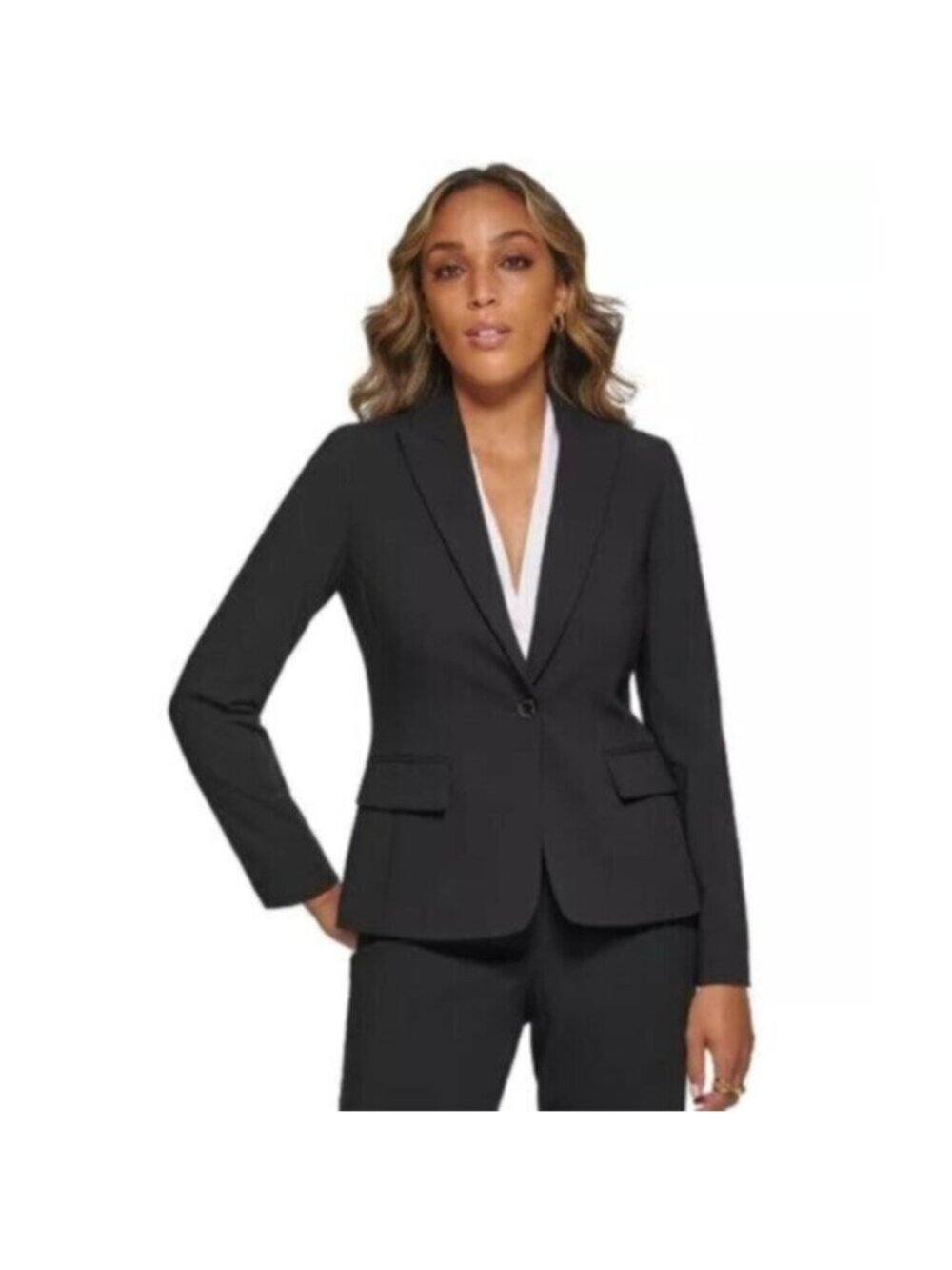 Calvin Klein Prestige Black Single Breasted One Button Blazer